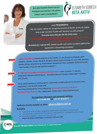 Pielęgniarka w Niemczech–praca w szpitalu